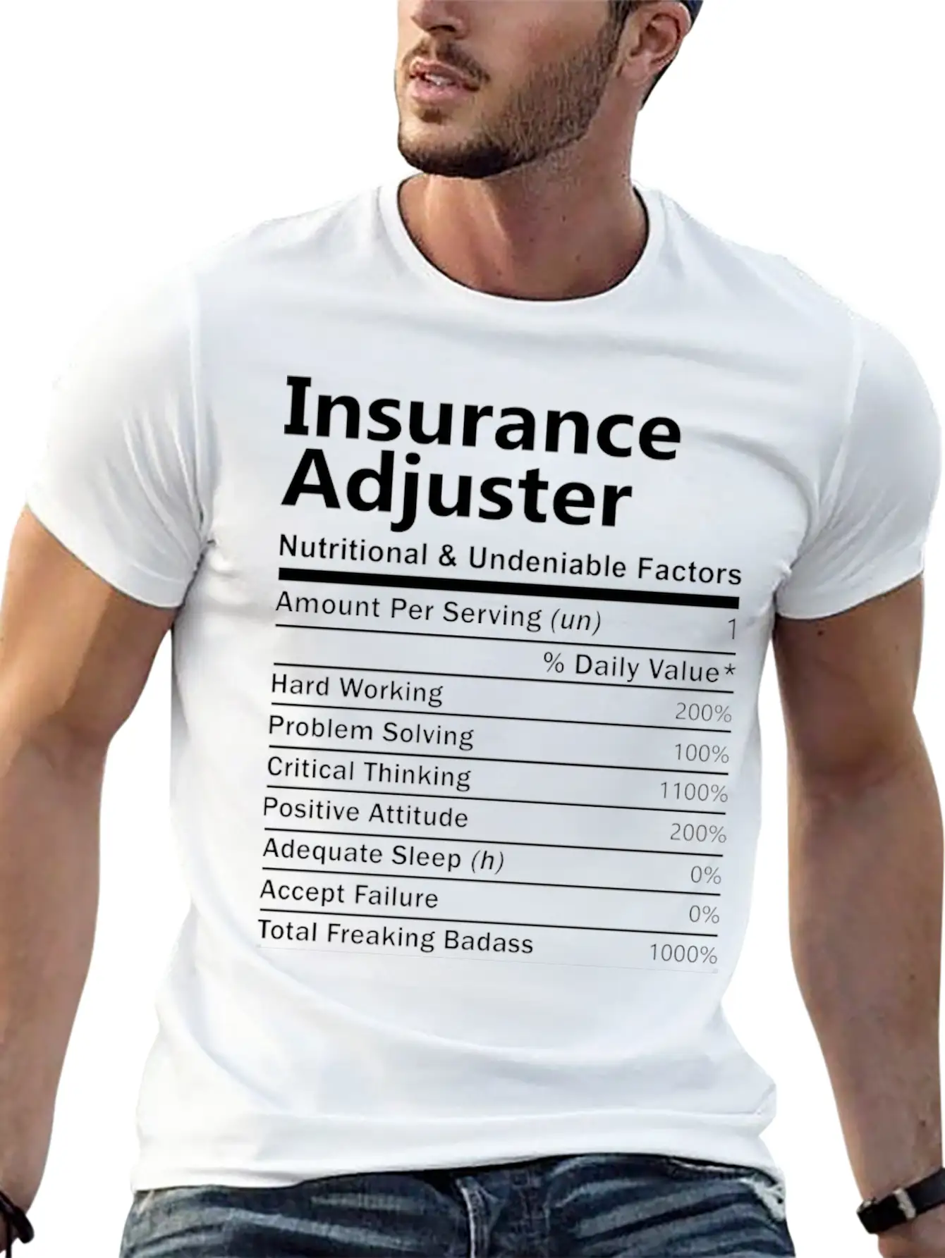 Insurance Adjuster T Shirt - Nutritional And Unden Stylish Everyday T-Shirt – Unisex Basic Cotton Tee