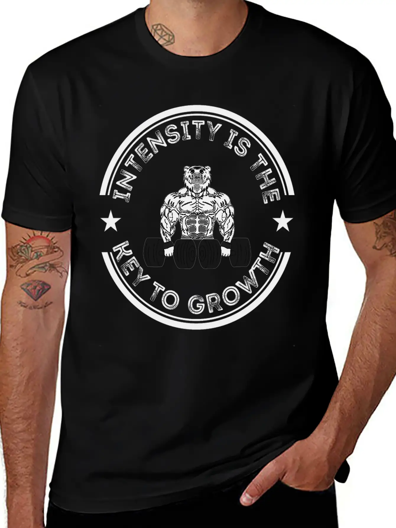 Intensity Is The Key To Growth Bodybuilder Bodybui Breathable Graphic T-Shirt – Perfect For Casual Days