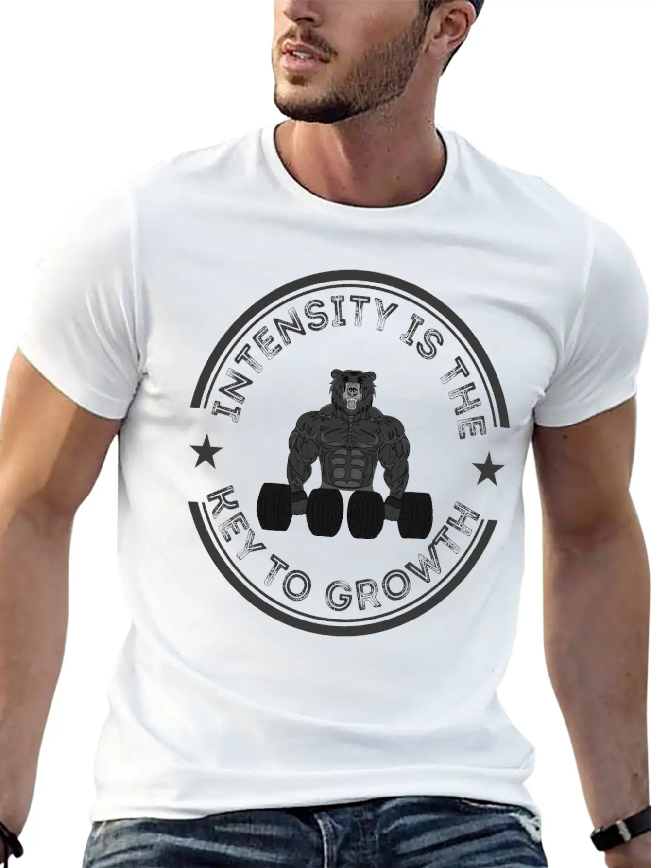 Intensity Is The Key To Growth Bodybuilder Bodybui Breathable Graphic T-Shirt – Perfect For Casual Days