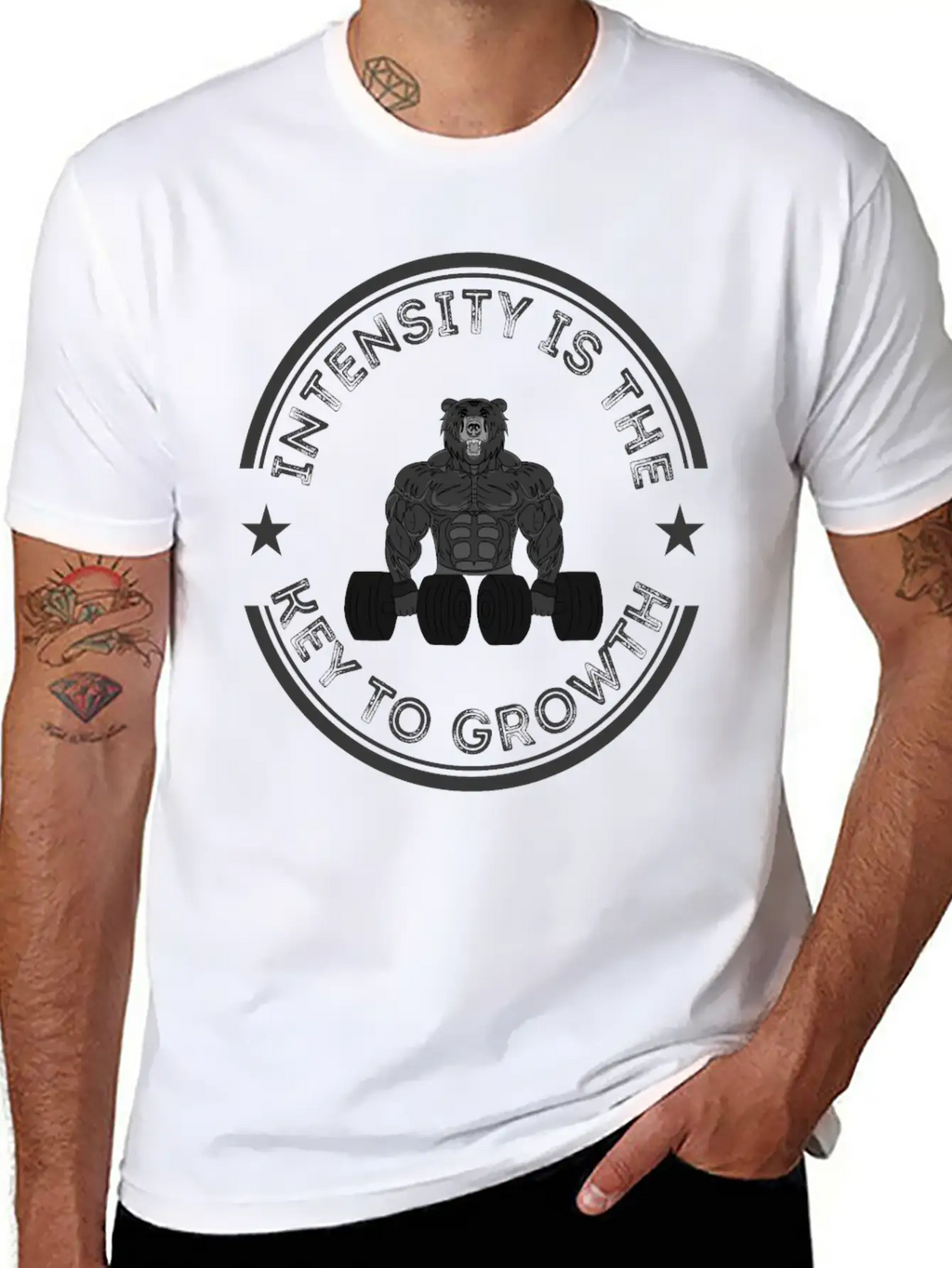 Intensity Is The Key To Growth Bodybuilder Bodybui Breathable Graphic T-Shirt – Perfect For Casual Days