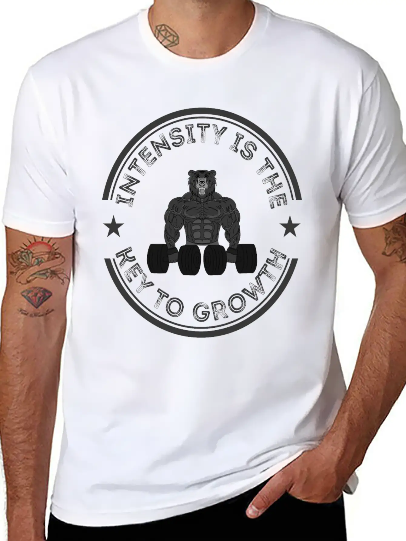 Intensity Is The Key To Growth Bodybuilder Bodybui Breathable Graphic T-Shirt – Perfect For Casual Days