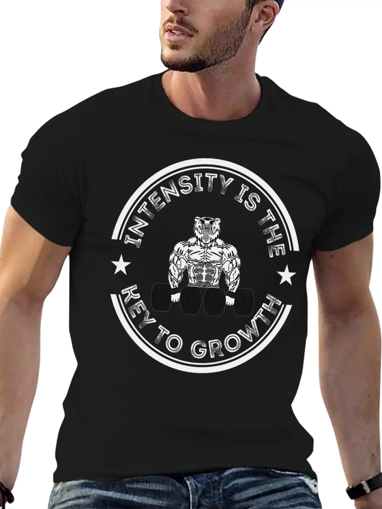 Intensity Is The Key To Growth Bodybuilder Bodybui Breathable Graphic T-Shirt – Perfect For Casual Days