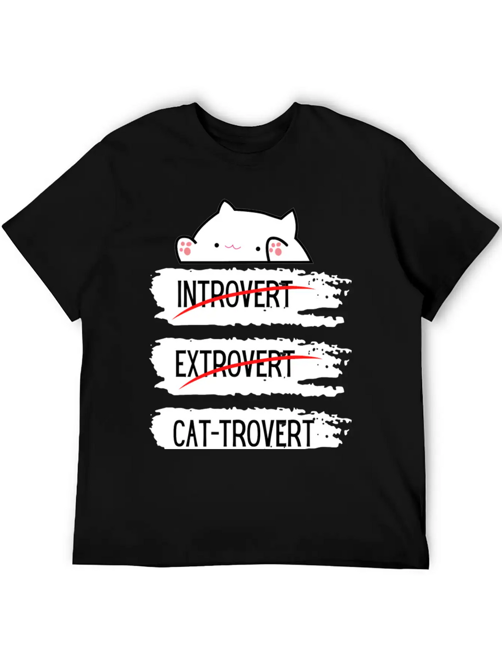 Introvert Extrovert Cat Trovert Funny Distressed Classic Cotton Tee – Unisex Comfort For Any Season