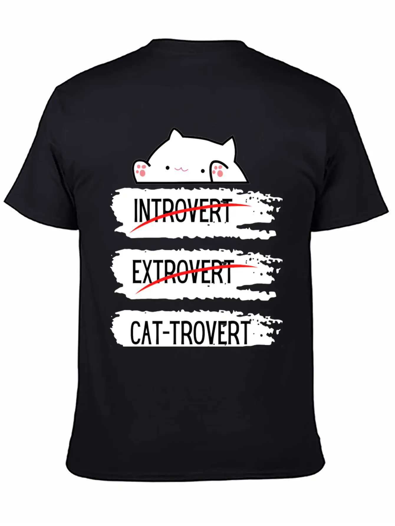 Introvert Extrovert Cat Trovert Funny Distressed Classic Cotton Tee – Unisex Comfort For Any Season
