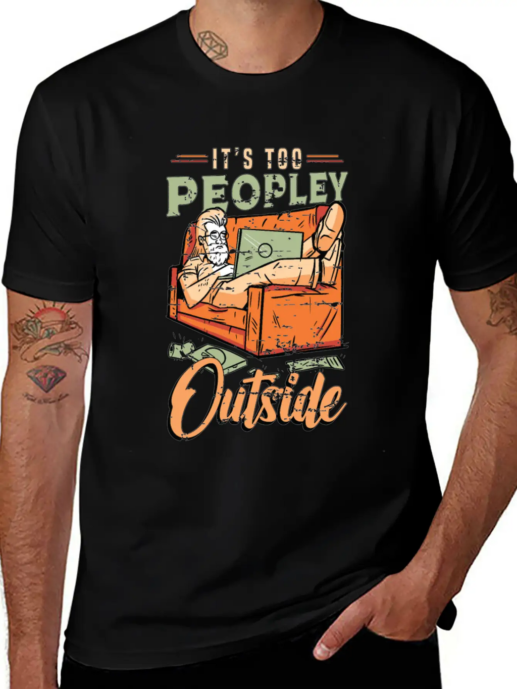 Introvert It's Too Peopley Outside Introverted Timeless Short Sleeve Tee – Comfy And Minimalist Design