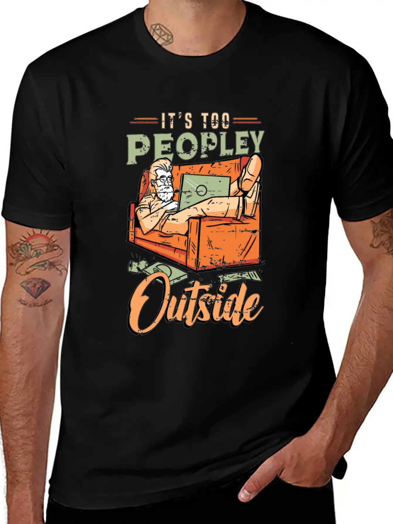 Introvert It's Too Peopley Outside Introverted Timeless Short Sleeve Tee – Comfy And Minimalist Design