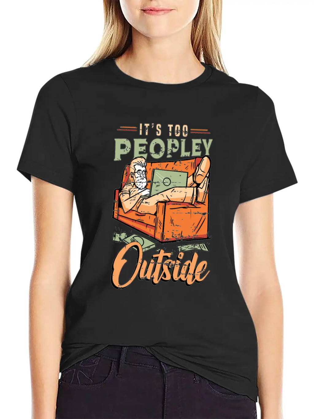 Introvert It's Too Peopley Outside Introverted Timeless Short Sleeve Tee – Comfy And Minimalist Design