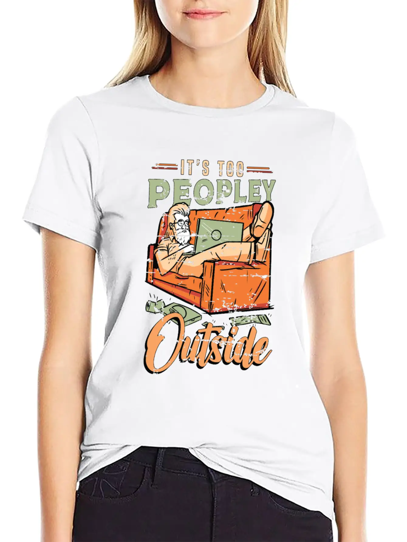 Introvert It's Too Peopley Outside Introverted Timeless Short Sleeve Tee – Comfy And Minimalist Design