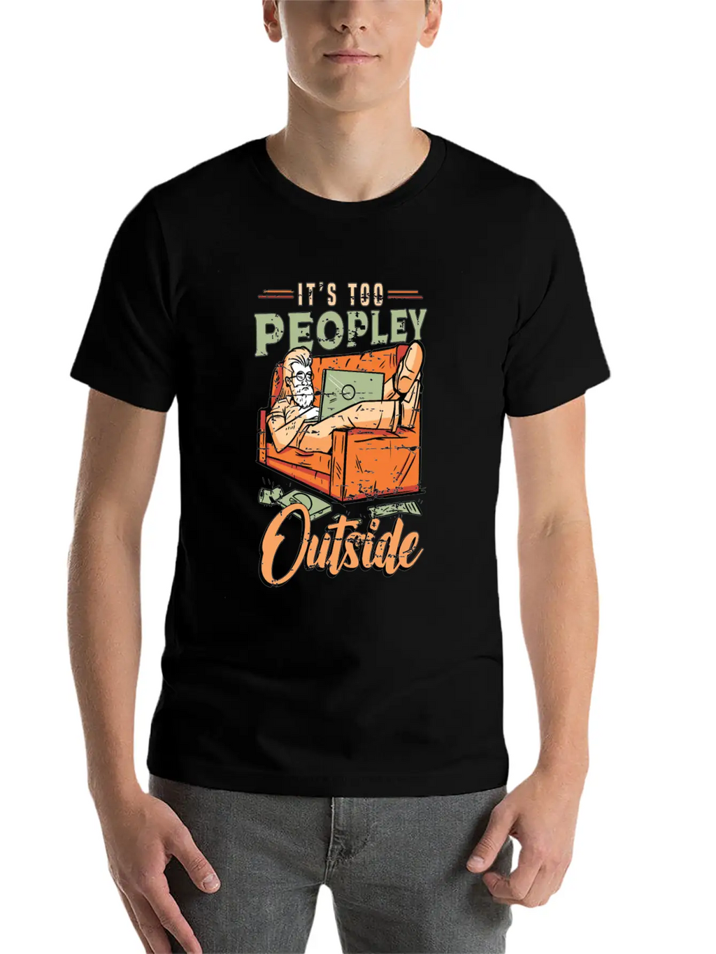 Introvert It's Too Peopley Outside Introverted Timeless Short Sleeve Tee – Comfy And Minimalist Design