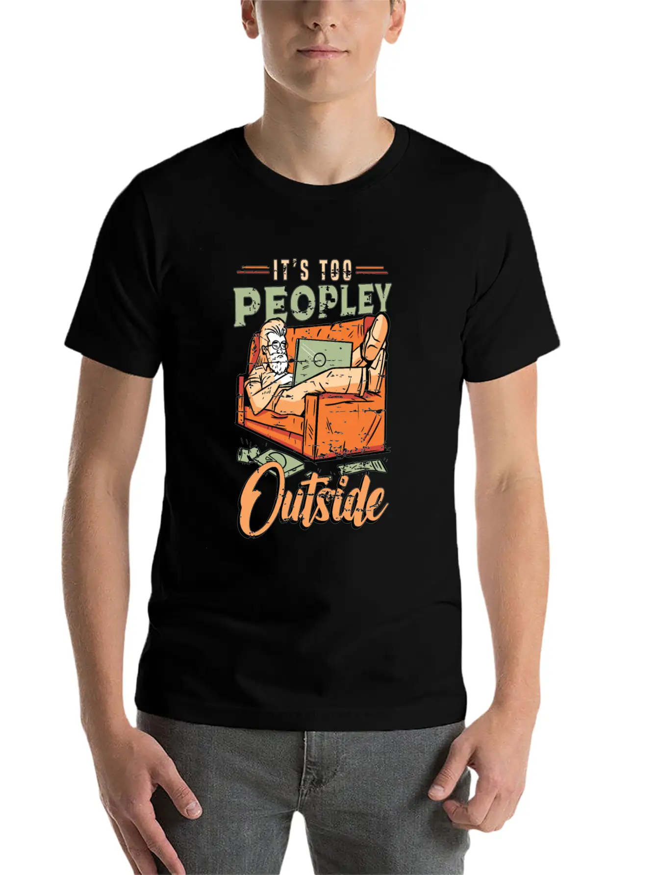 Introvert It's Too Peopley Outside Introverted Timeless Short Sleeve Tee – Comfy And Minimalist Design