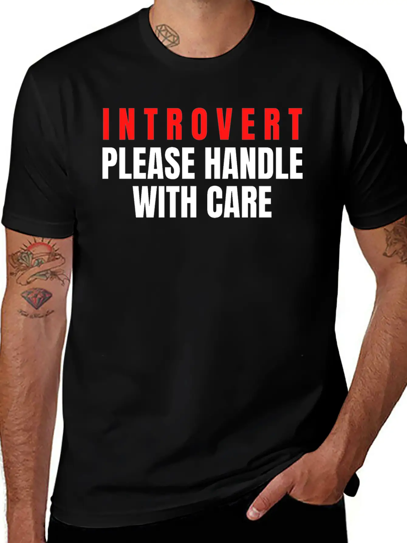 Introvert Please Handle With Care Essential Cotton Tee For Daily Outfits – Unisex Style