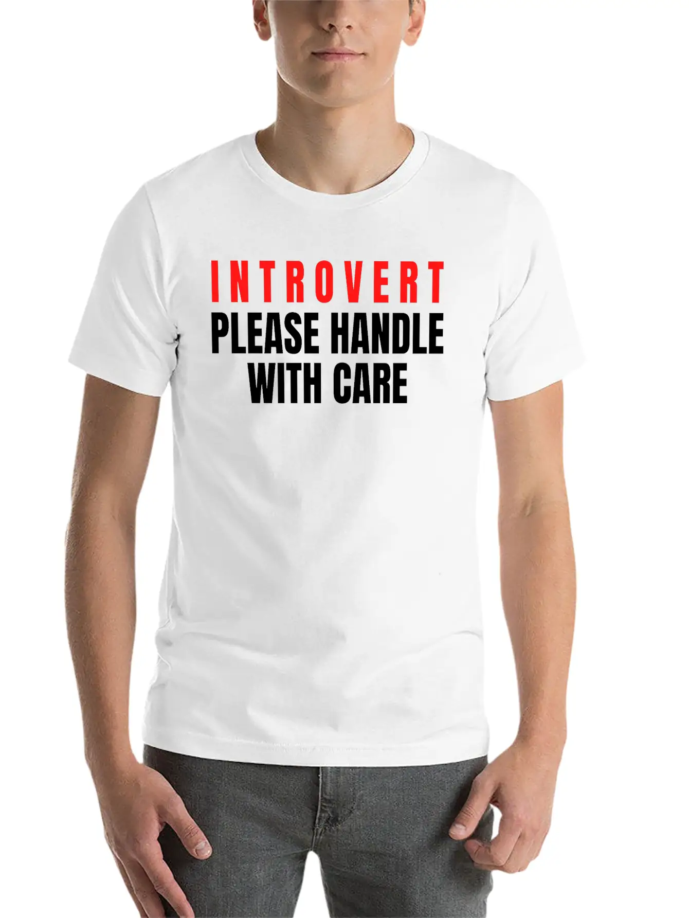 Introvert Please Handle With Care Essential Cotton Tee For Daily Outfits – Unisex Style