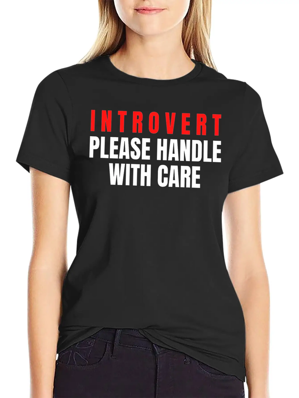 Introvert Please Handle With Care Essential Cotton Tee For Daily Outfits – Unisex Style