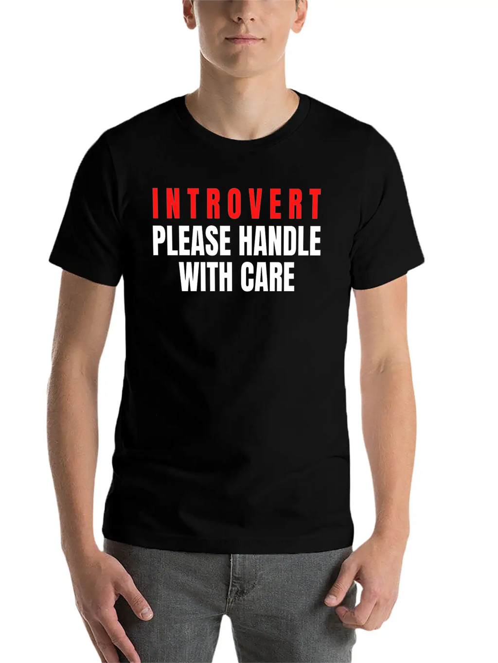 Introvert Please Handle With Care Essential Cotton Tee For Daily Outfits – Unisex Style