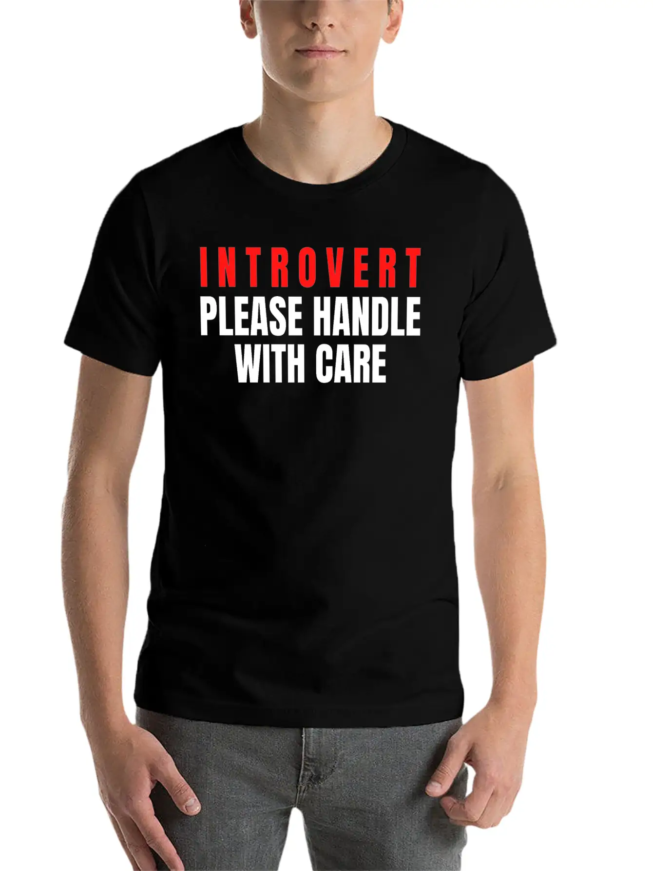 Introvert Please Handle With Care Essential Cotton Tee For Daily Outfits – Unisex Style