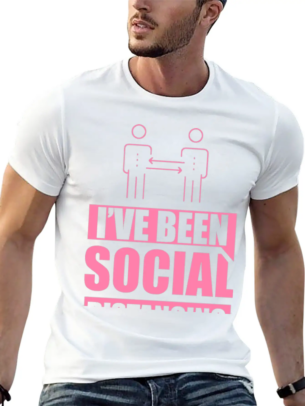 Introvert - Social Distancing Introverted Shy Modern Fit Casual T-Shirt – Clean And Versatile Design