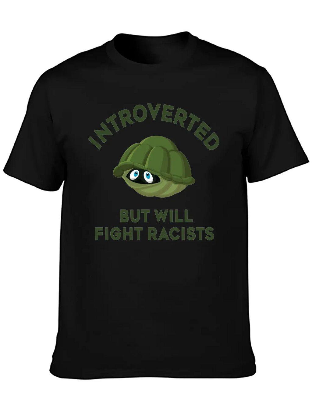 Introverted But Will Fight Racism Breathable Soft Cotton T-Shirt – Timeless Casual Look