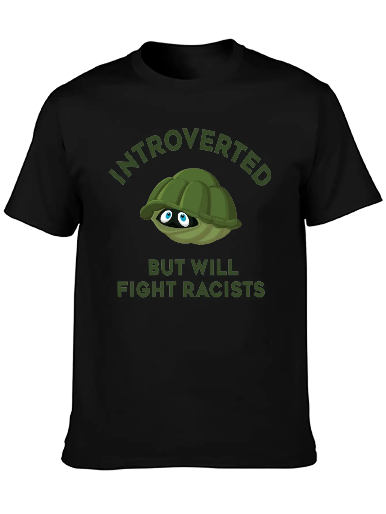 Introverted But Will Fight Racism Breathable Soft Cotton T-Shirt – Timeless Casual Look