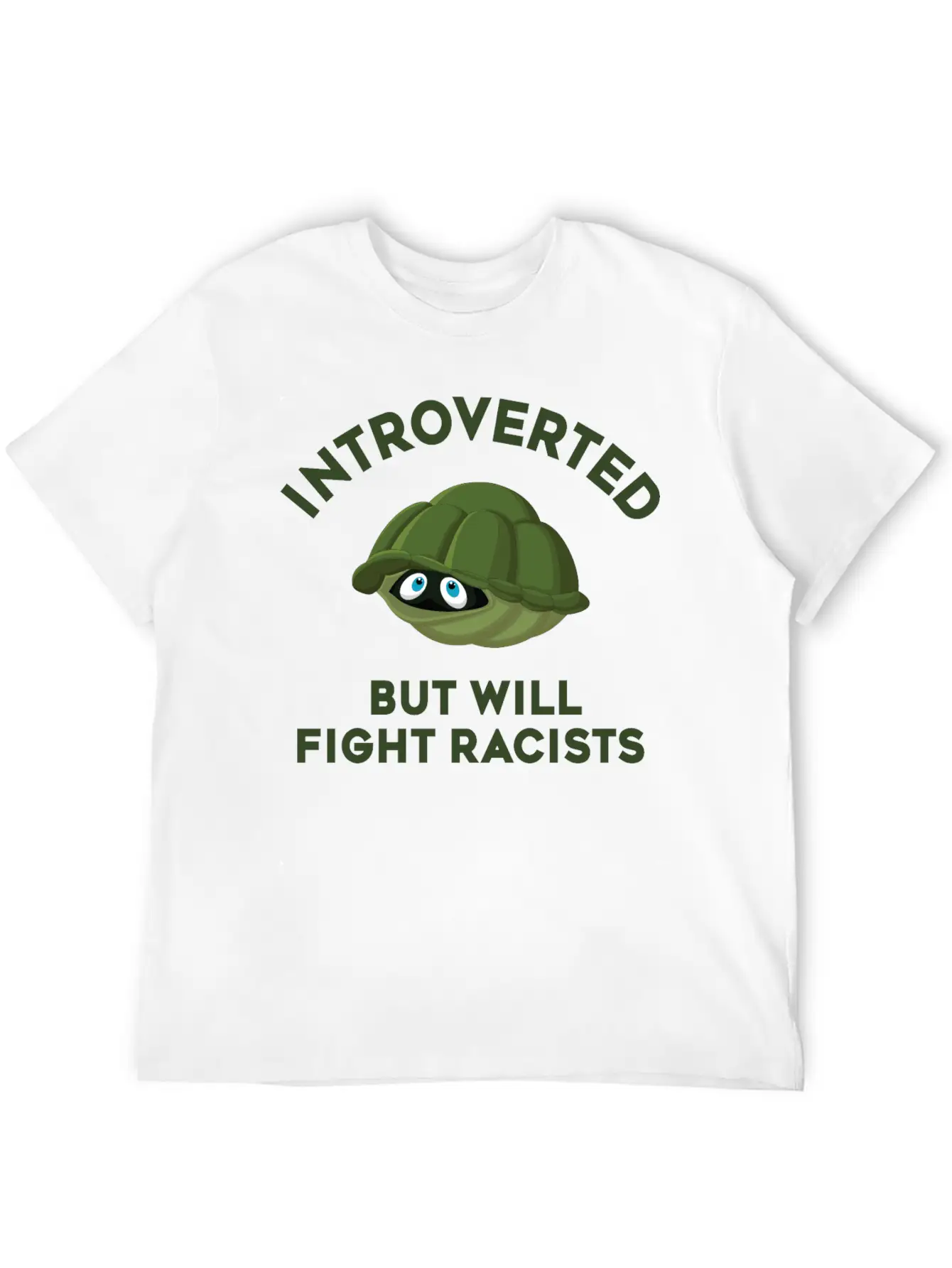 Introverted But Will Fight Racism Breathable Soft Cotton T-Shirt – Timeless Casual Look