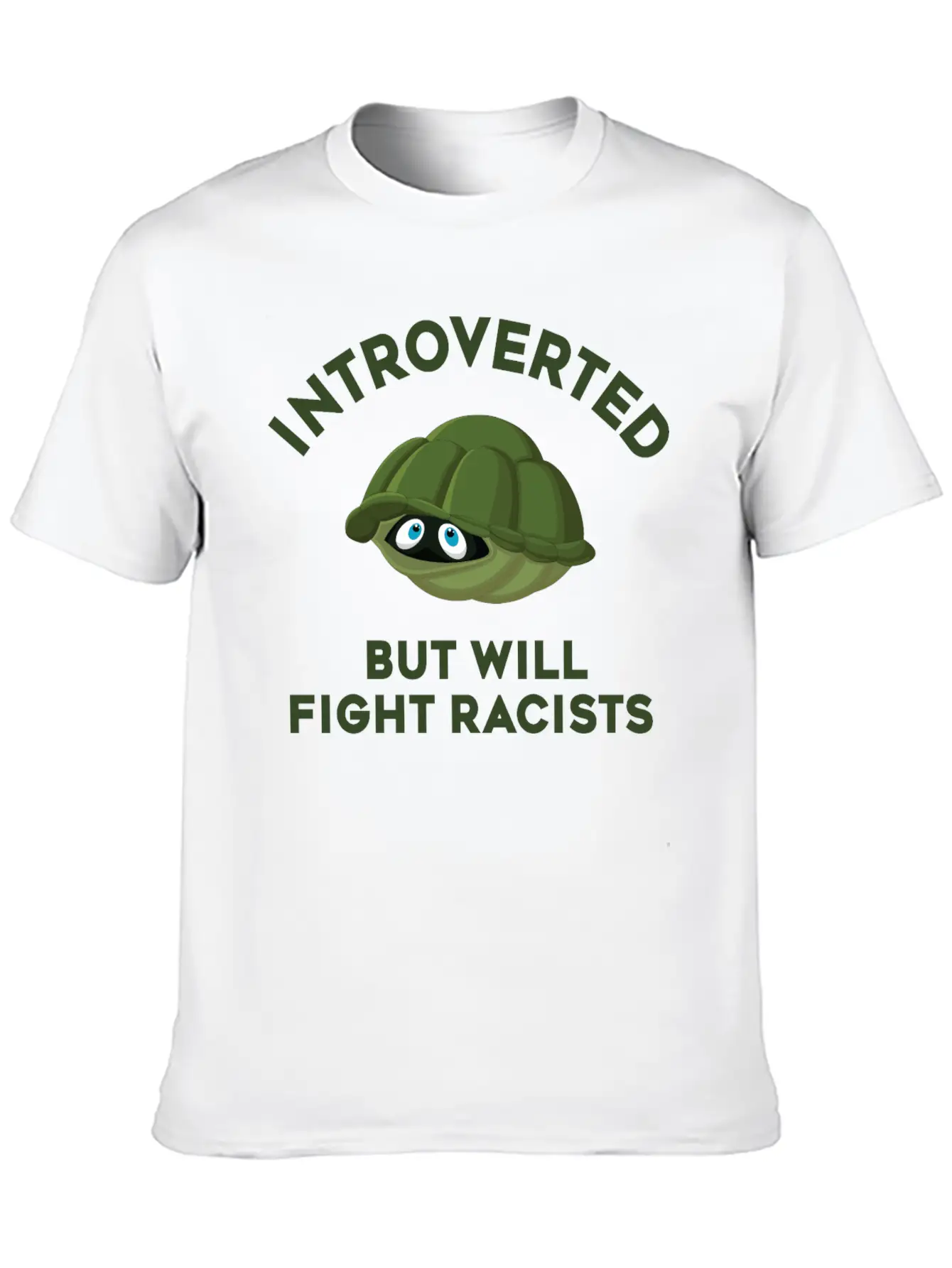 Introverted But Will Fight Racism Stylish Everyday T-Shirt – Unisex Basic Cotton Tee