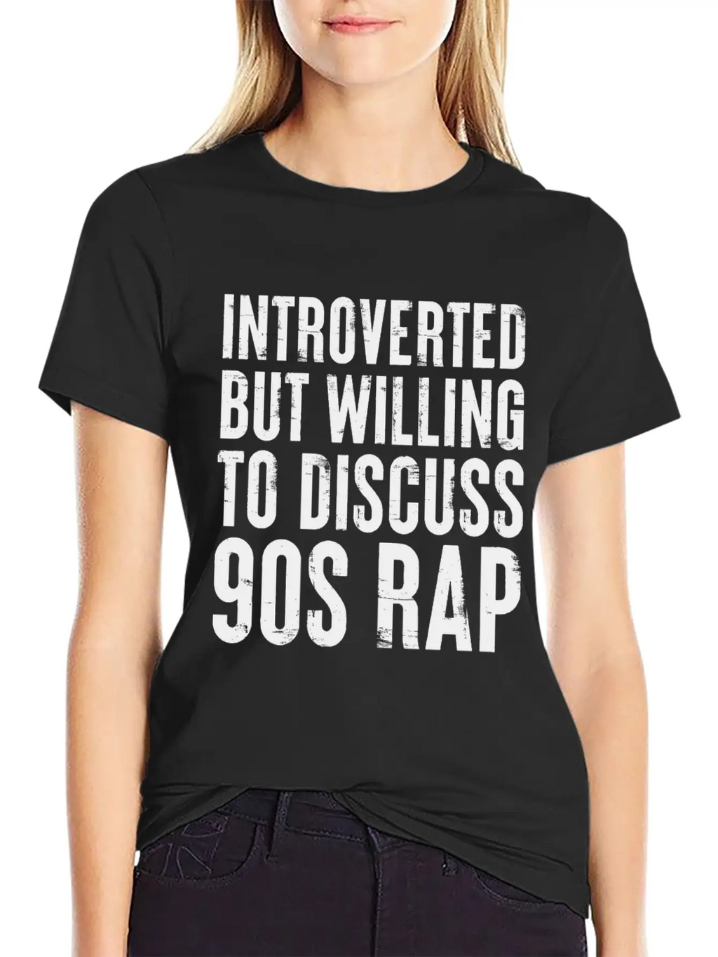 Introverted But Willing To Discuss 90s Rap Retro Basic Graphic T-Shirt – Daily Comfort In Soft Cotton