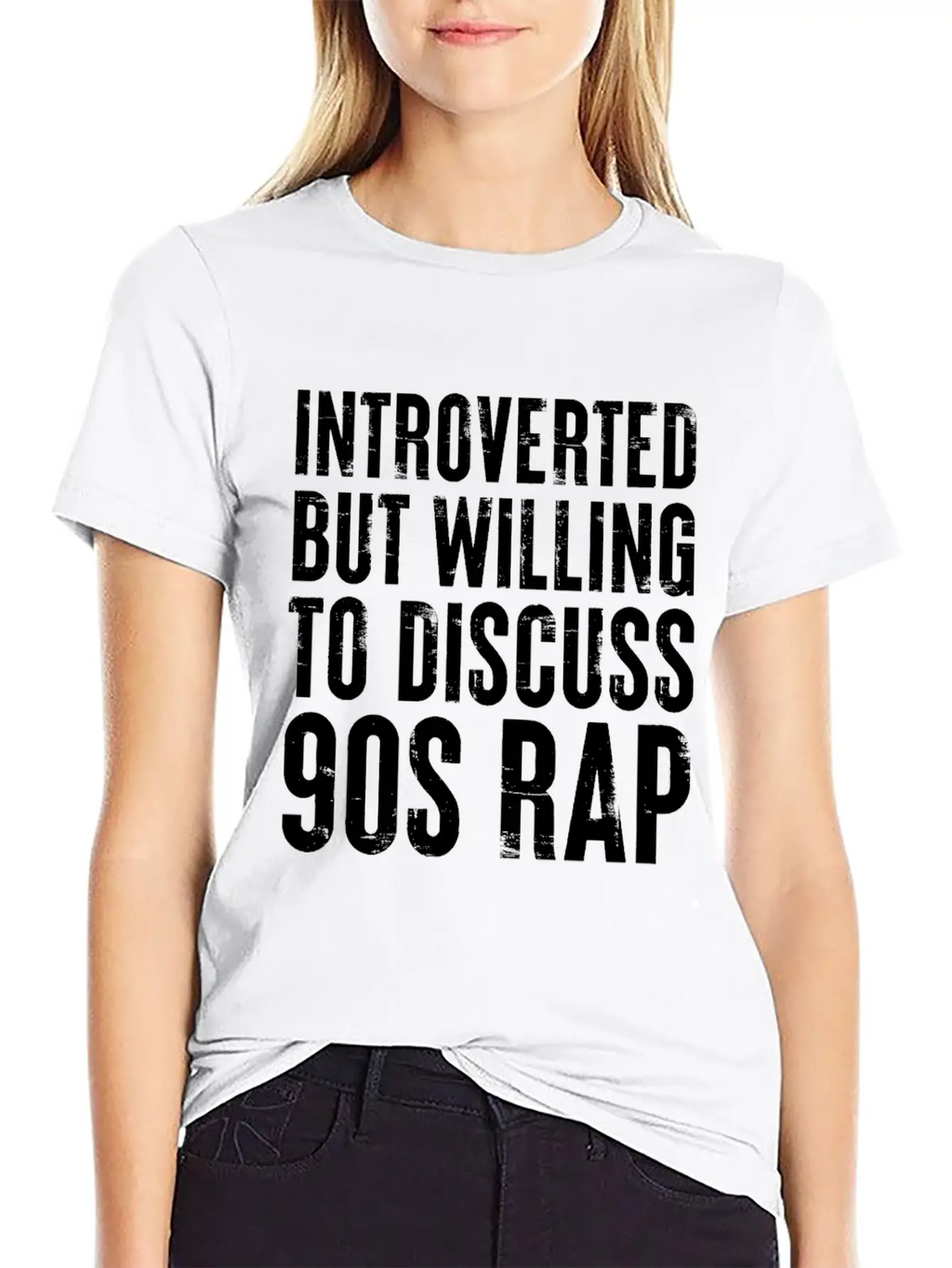 Introverted But Willing To Discuss 90s Rap Retro Basic Graphic T-Shirt – Daily Comfort In Soft Cotton