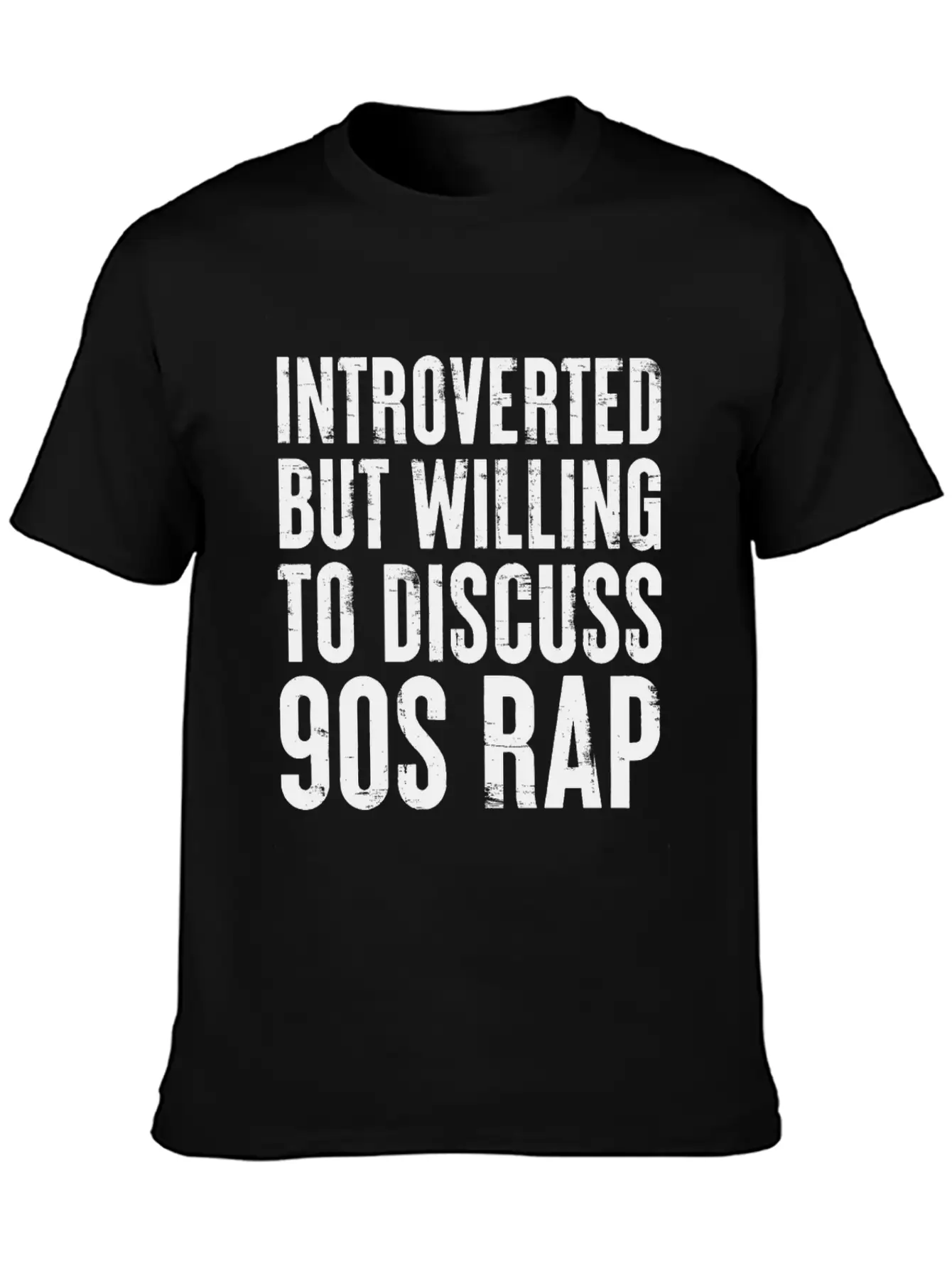 Introverted But Willing To Discuss 90s Rap Retro Basic Graphic T-Shirt – Daily Comfort In Soft Cotton