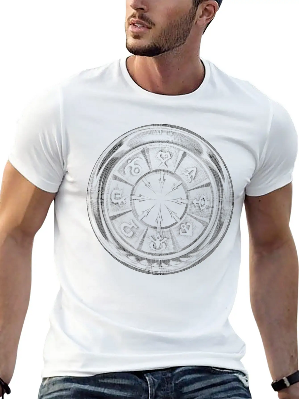 Inverted Chaos Symbol Breathable Graphic T-Shirt – Perfect For Casual Days