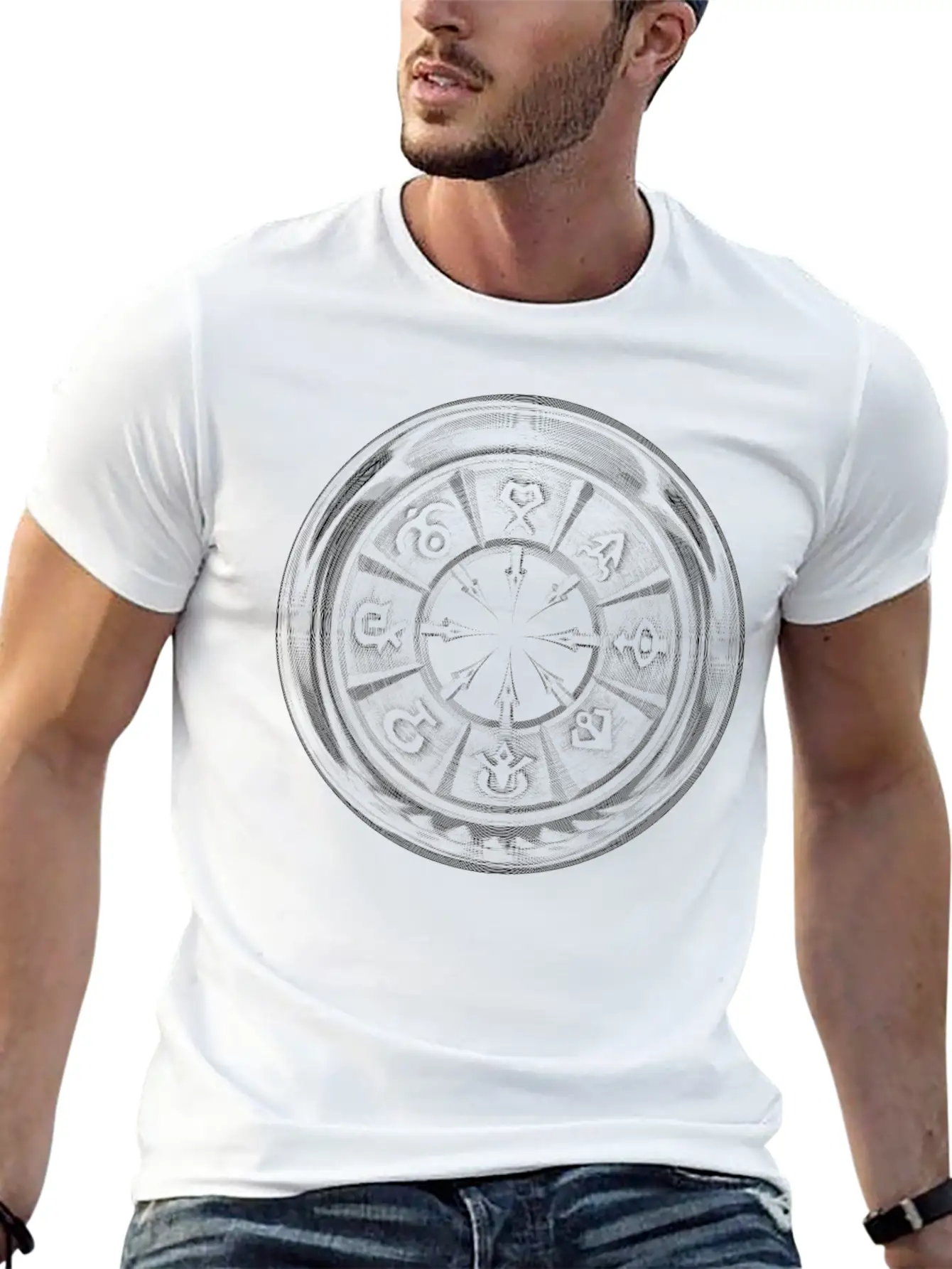 Inverted Chaos Symbol Breathable Graphic T-Shirt – Perfect For Casual Days