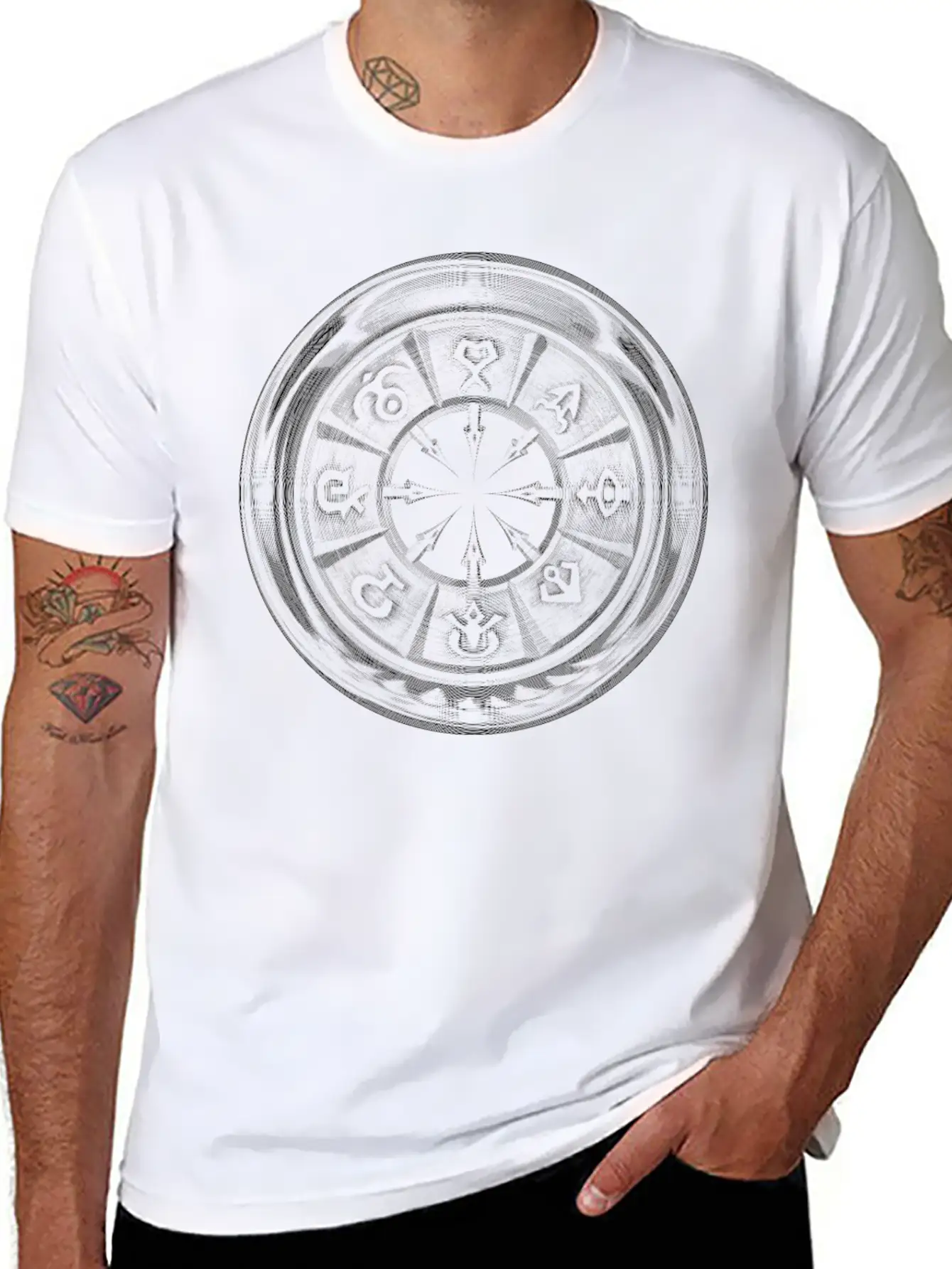 Inverted Chaos Symbol Breathable Graphic T-Shirt – Perfect For Casual Days