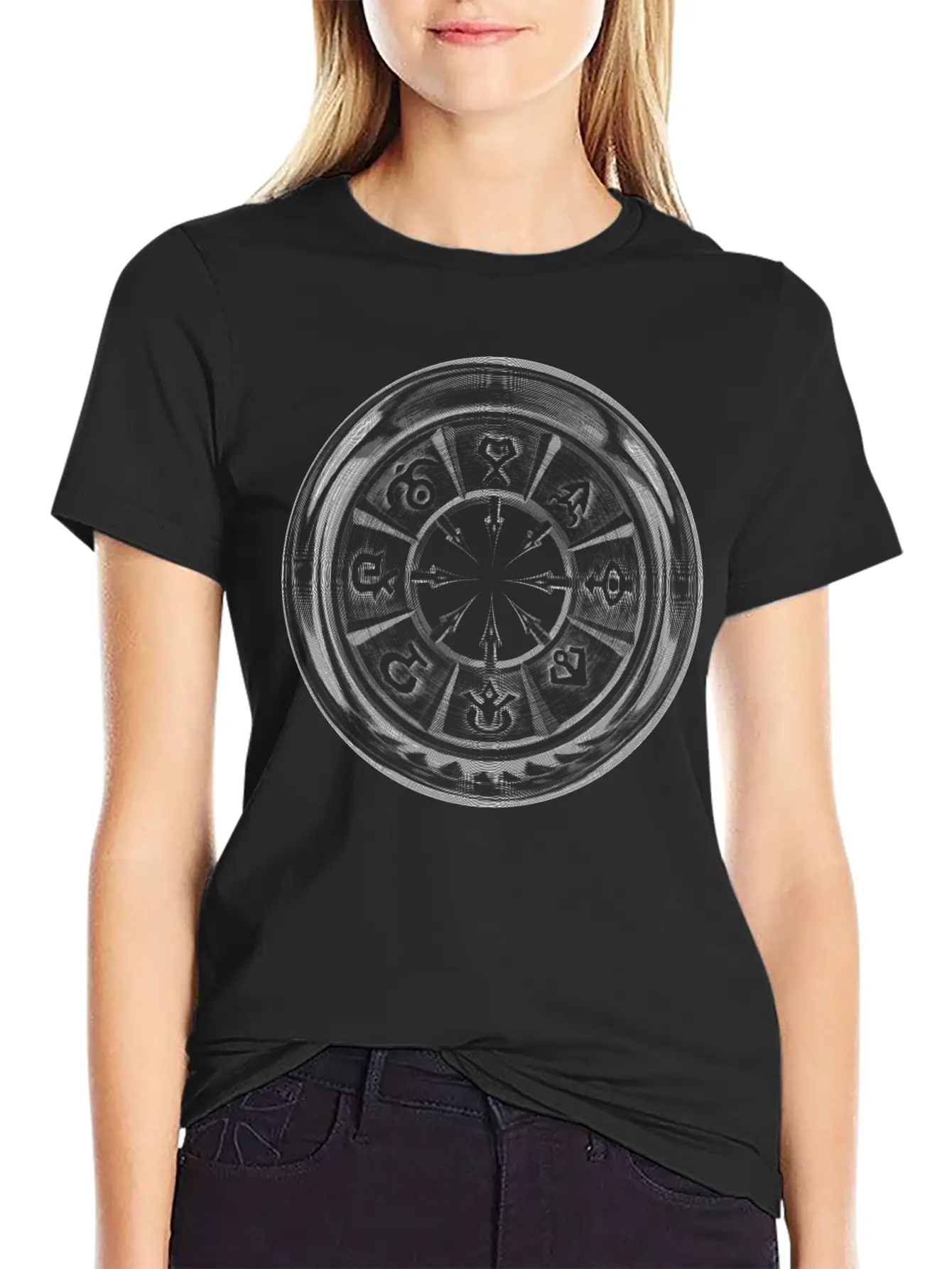 Inverted Chaos Symbol Breathable Graphic T-Shirt – Perfect For Casual Days