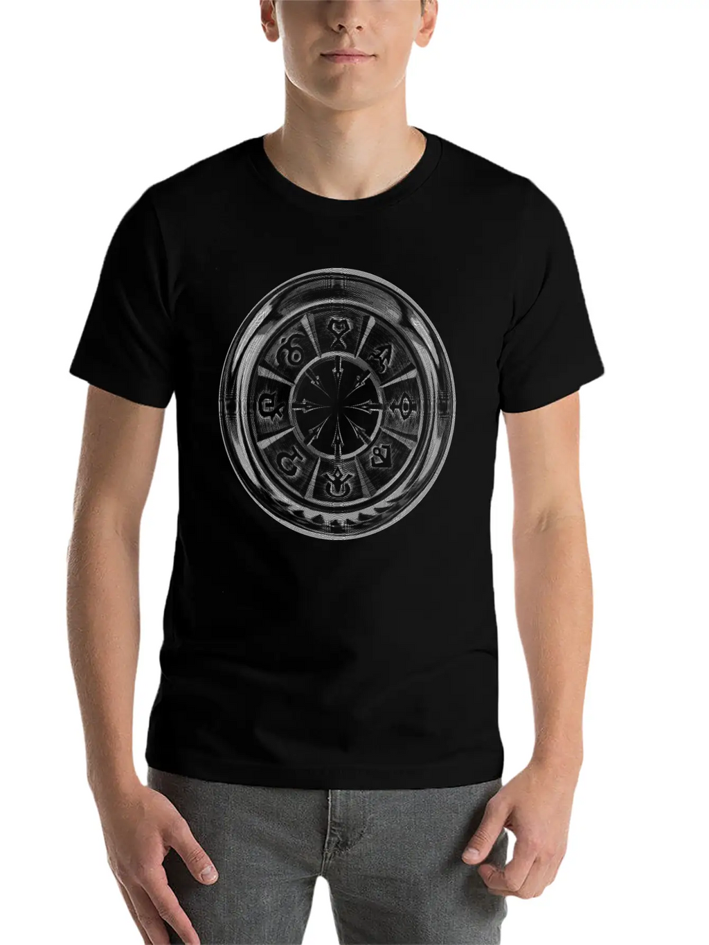 Inverted Chaos Symbol Breathable Graphic T-Shirt – Perfect For Casual Days
