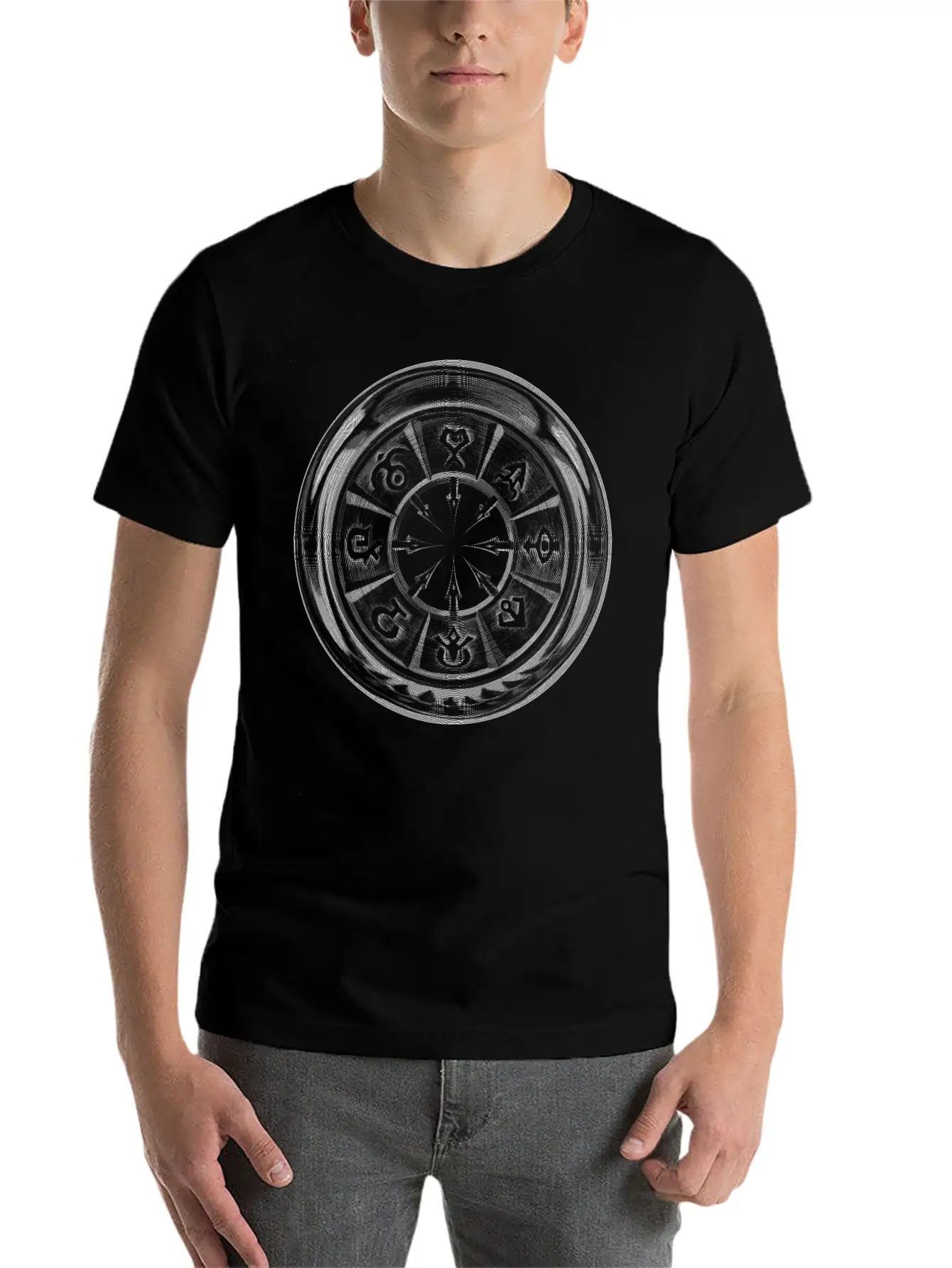 Inverted Chaos Symbol Breathable Graphic T-Shirt – Perfect For Casual Days