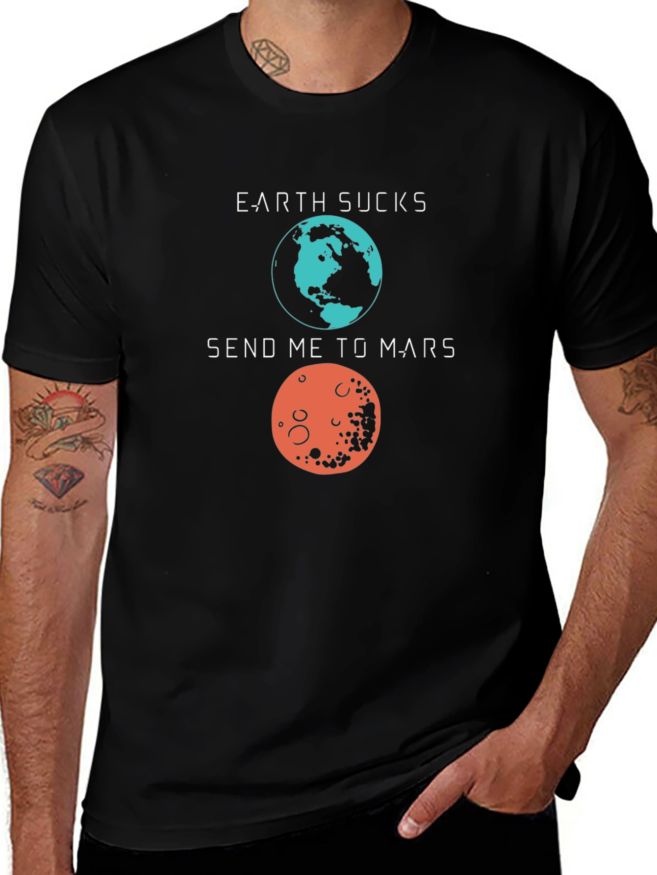 Earth Sucks Send Me to Mars Graphic T-Shirt