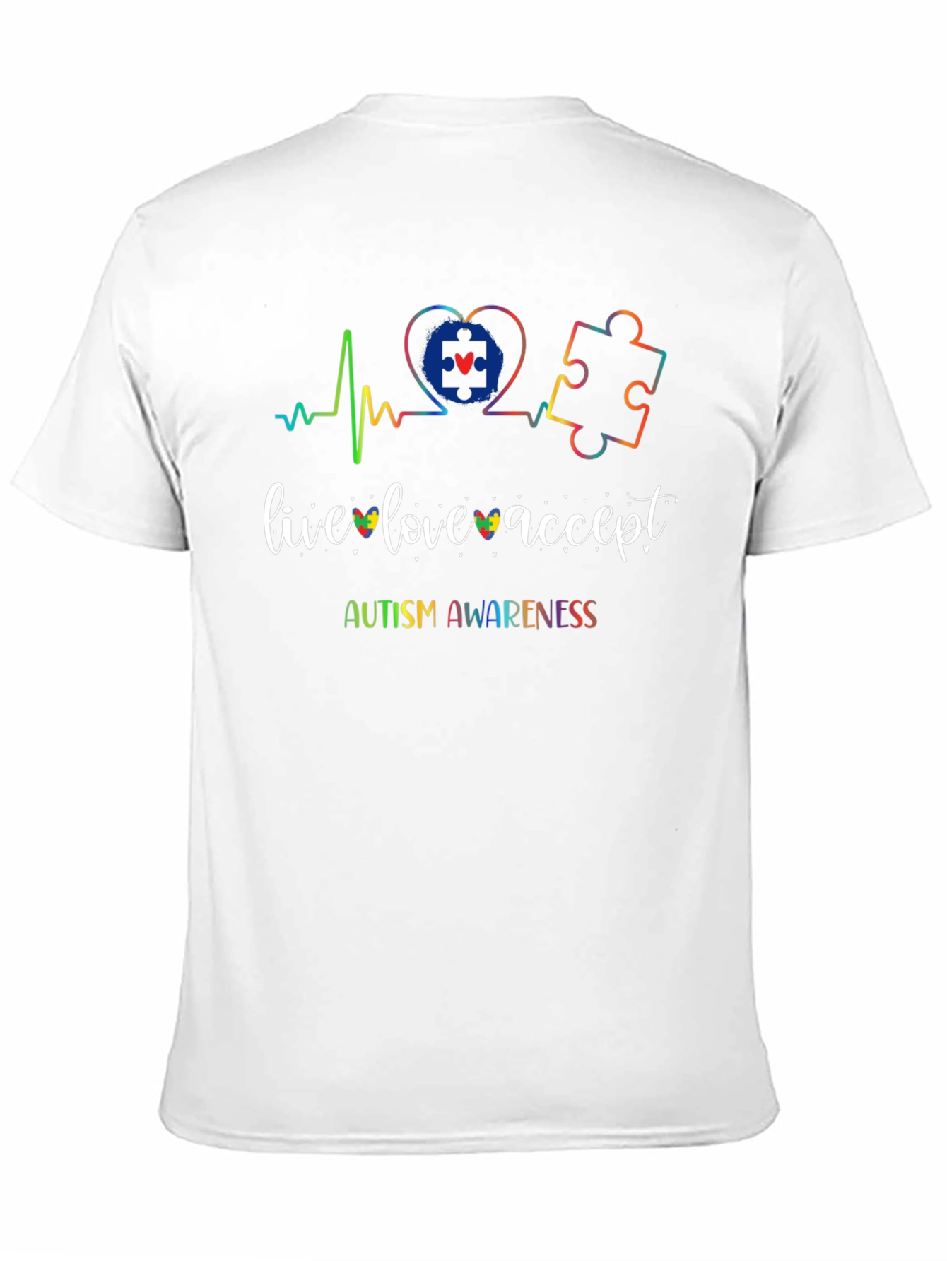 Autism Awareness T-Shirt - Live Love Accept Design