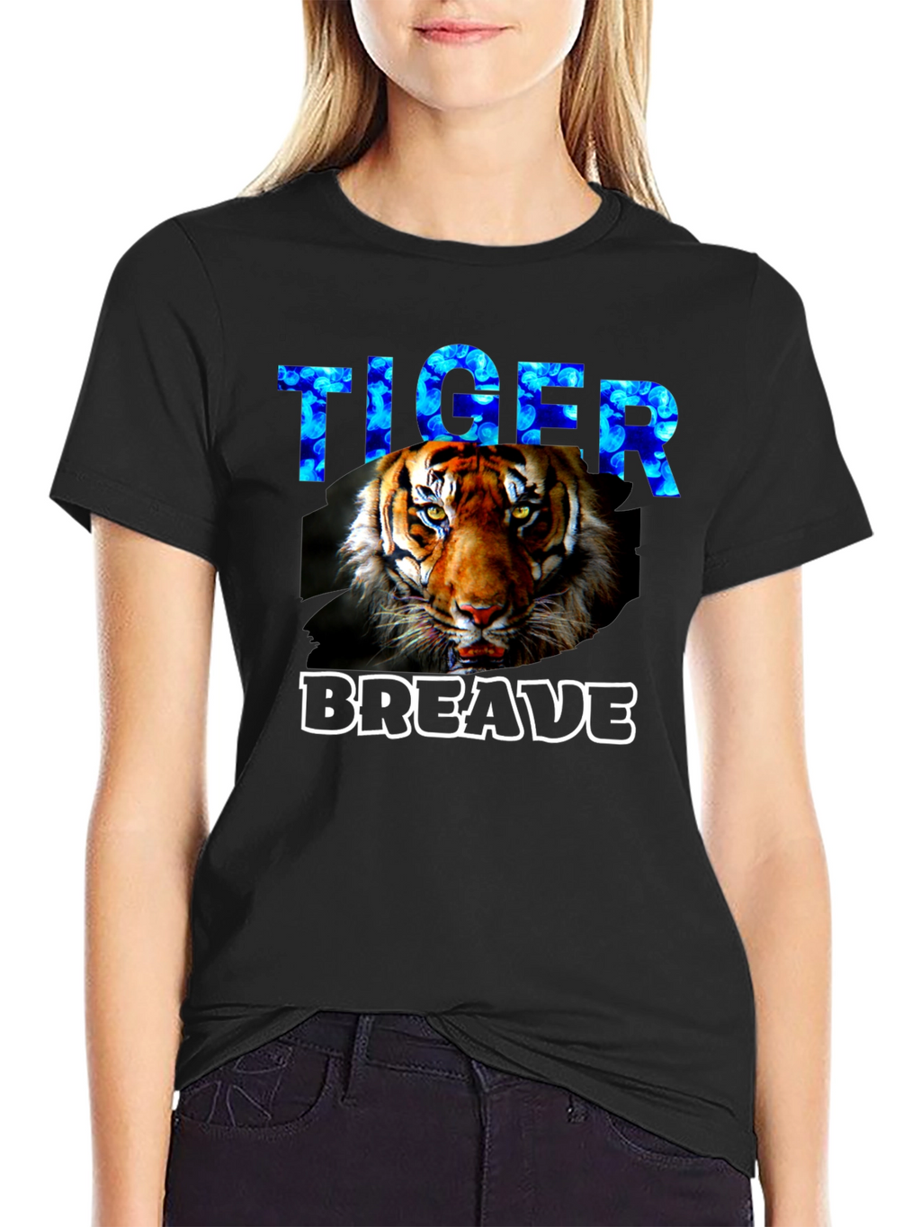 Tiger Brave Graphic T-Shirt - Black