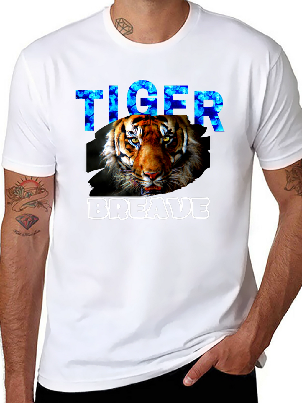 Tiger Brave Graphic T-Shirt - Black