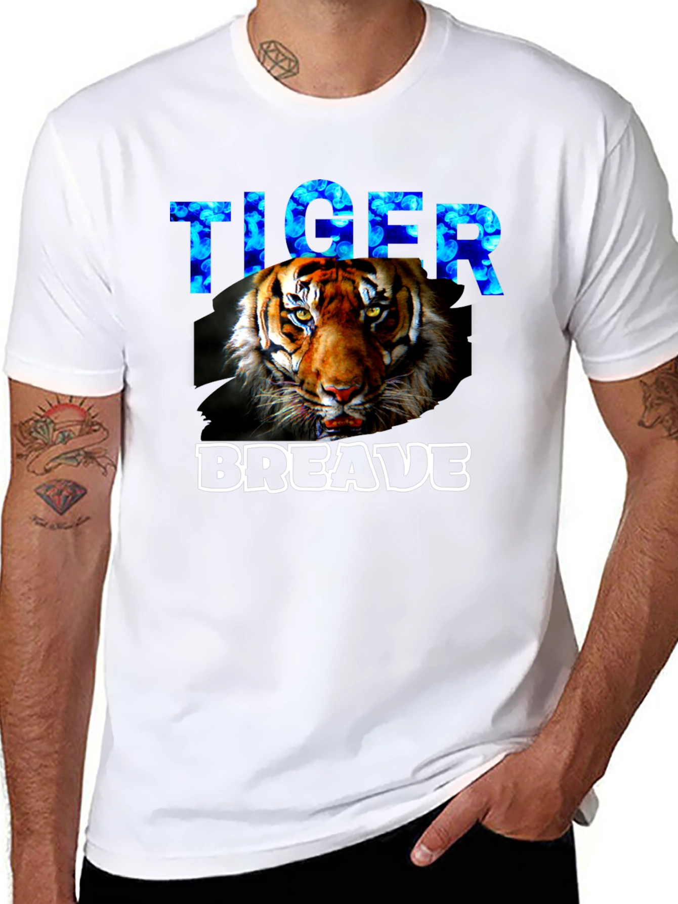 Tiger Brave Graphic T-Shirt - Black