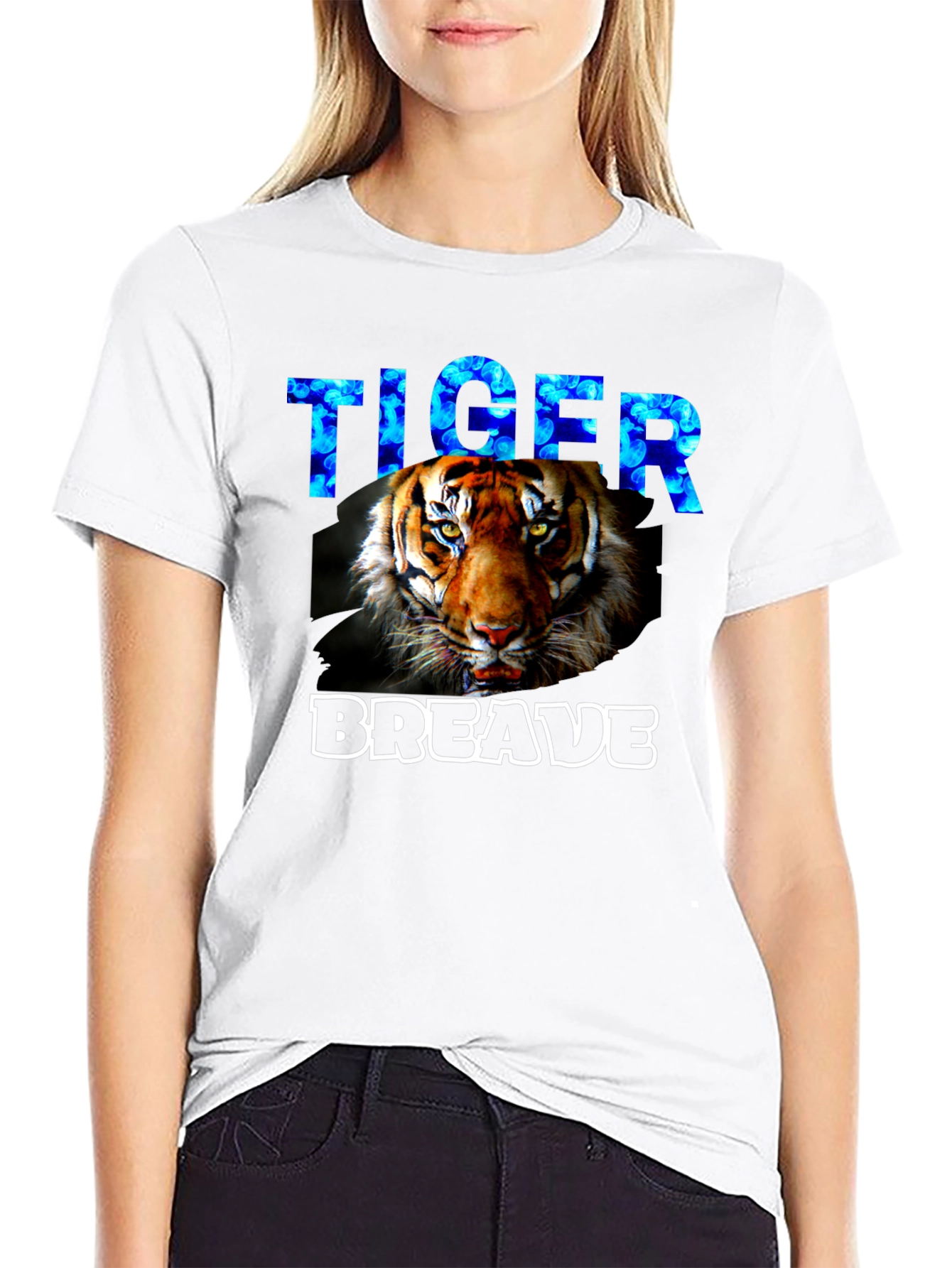 Tiger Brave Graphic T-Shirt - Black