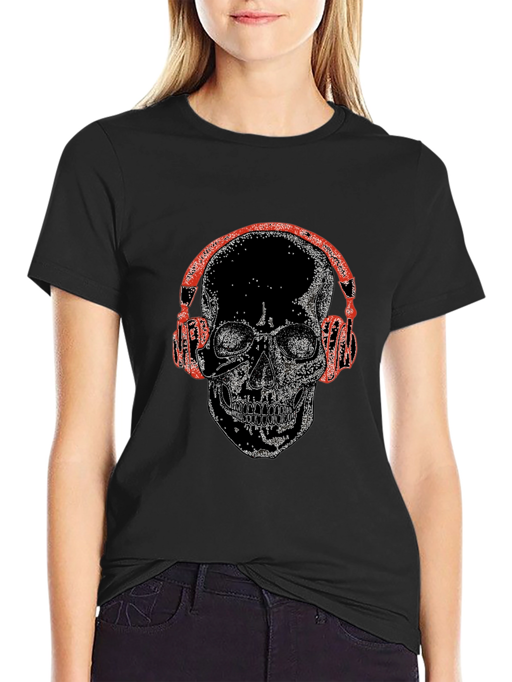 Skull With Headphones Graphic Tee