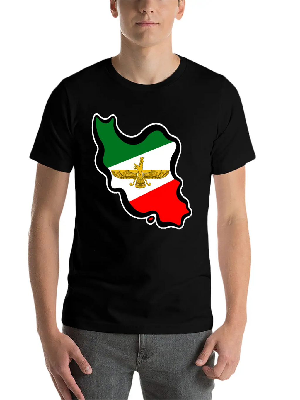 Iran Map Flag Farvahar Breathable Graphic T-Shirt – Perfect For Casual Days