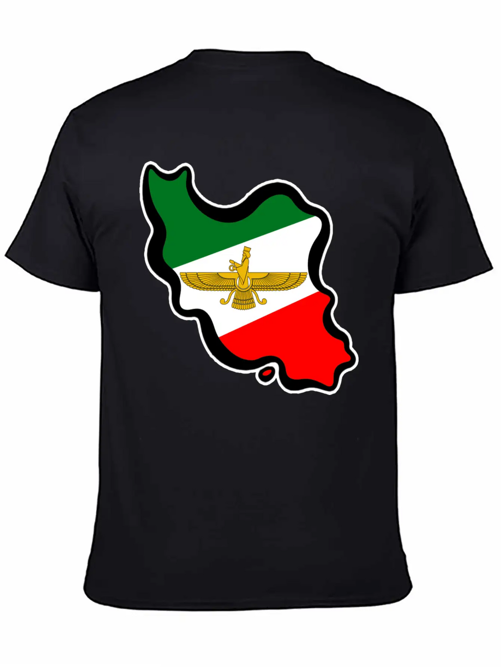 Iran Map Flag Farvahar Breathable Graphic T-Shirt – Perfect For Casual Days