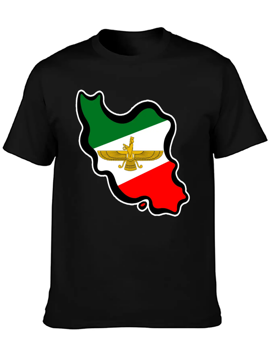 Iran Map Flag Farvahar Breathable Graphic T-Shirt – Perfect For Casual Days