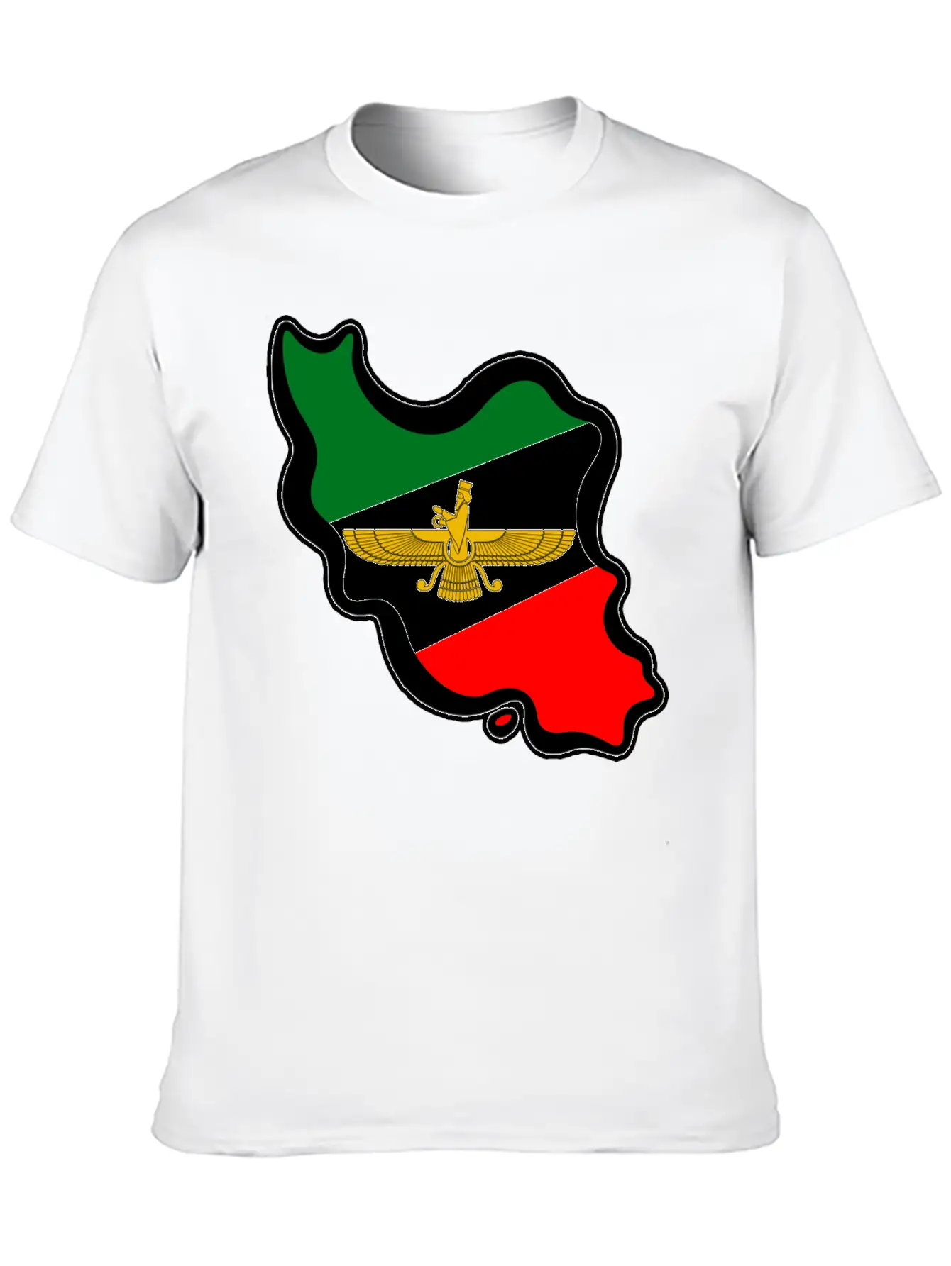 Iran Map Flag Farvahar Breathable Graphic T-Shirt – Perfect For Casual Days