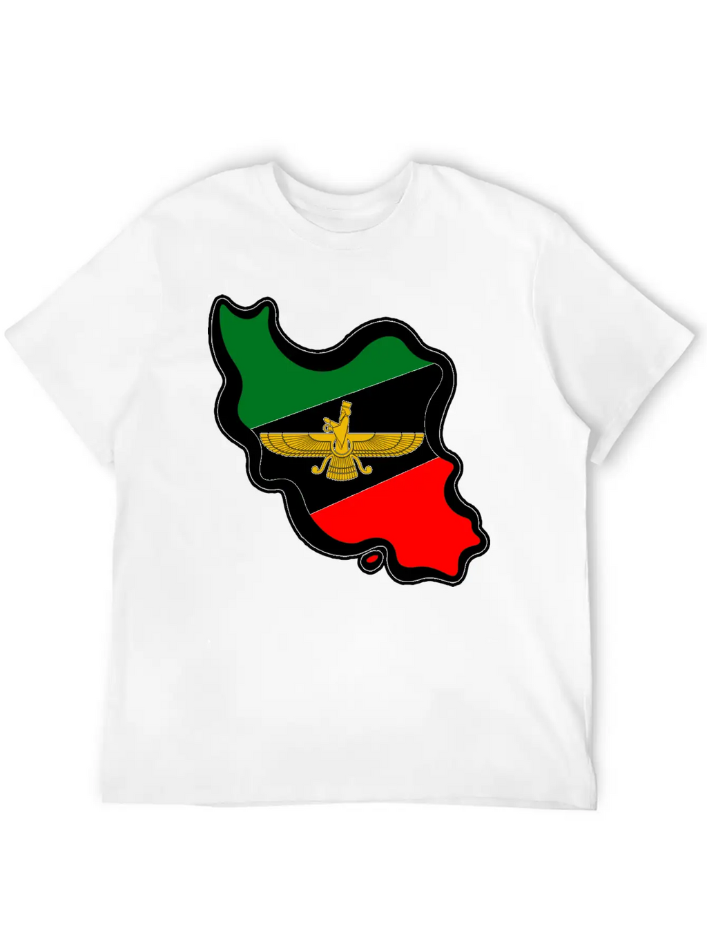 Iran Map Flag Farvahar Breathable Graphic T-Shirt – Perfect For Casual Days
