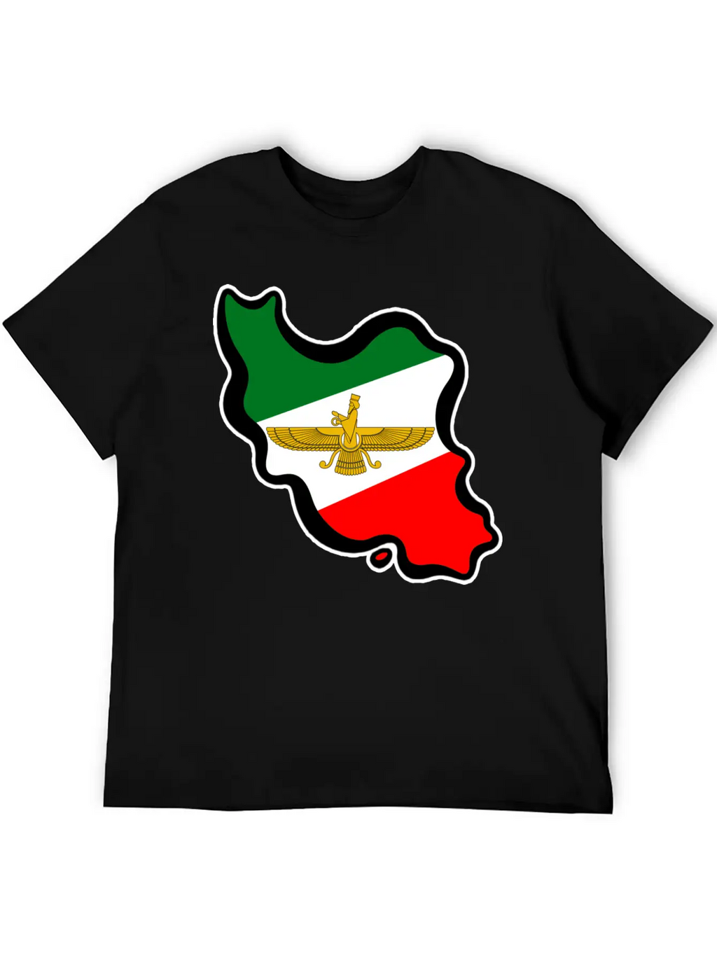 Iran Map Flag Farvahar Breathable Graphic T-Shirt – Perfect For Casual Days