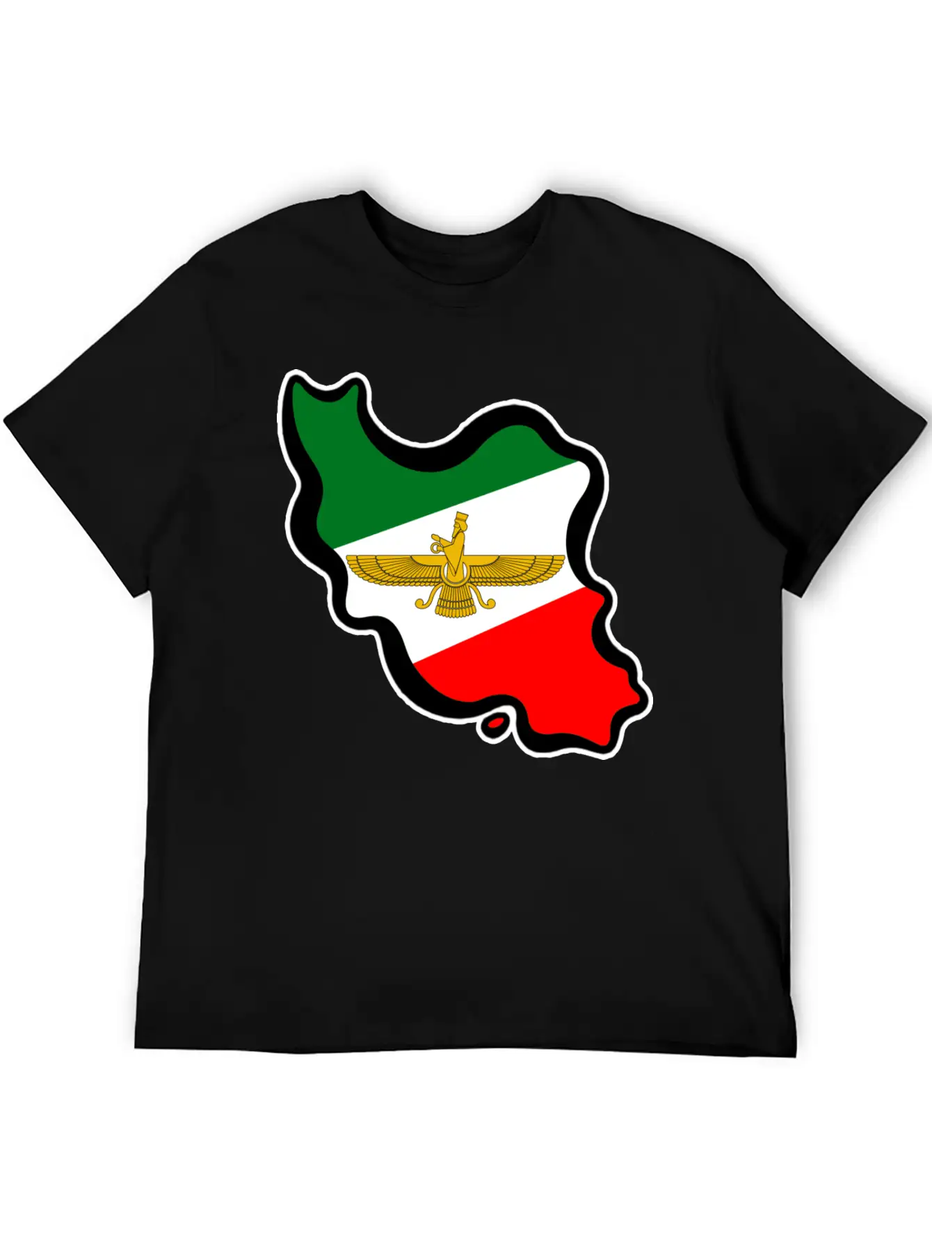 Iran Map Flag Farvahar Breathable Graphic T-Shirt – Perfect For Casual Days