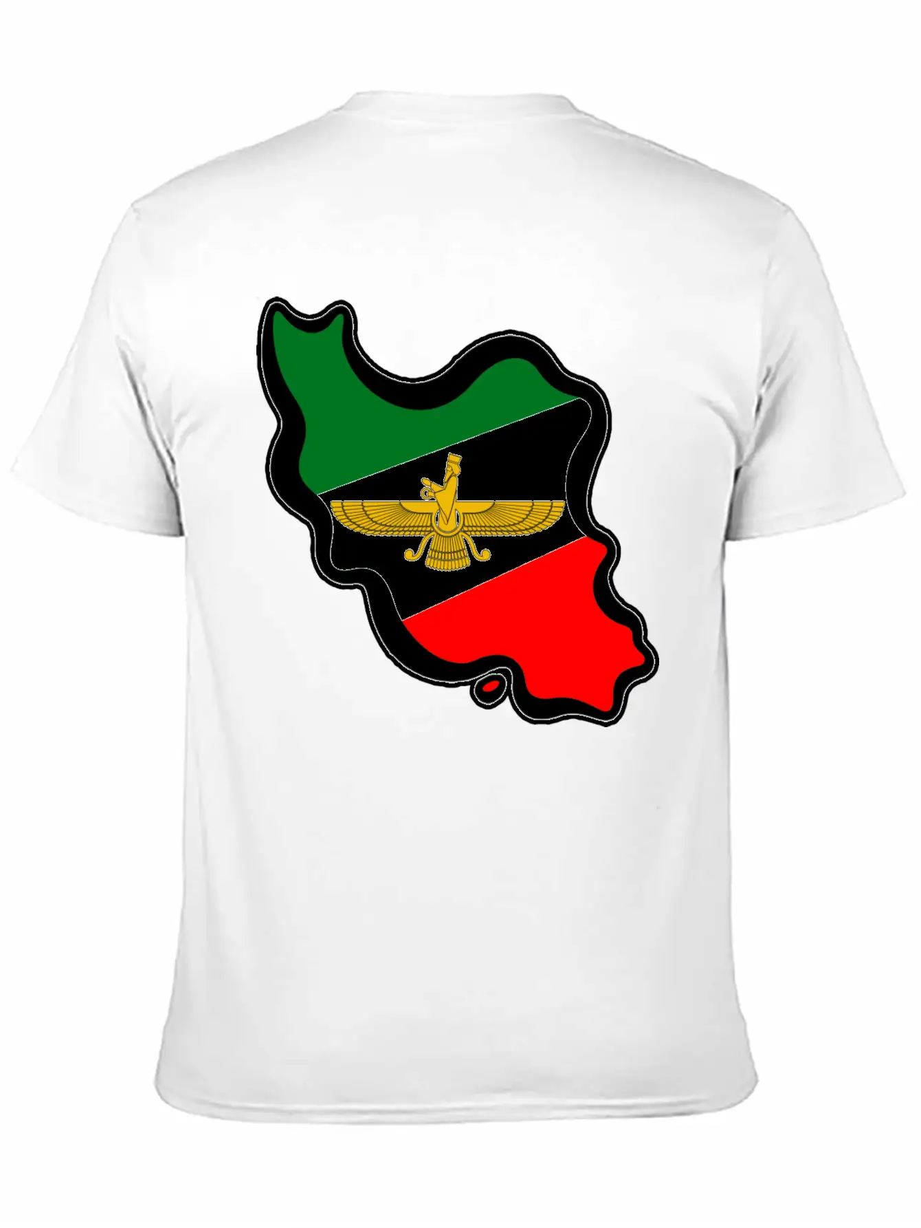 Iran Map Flag Farvahar Breathable Graphic T-Shirt – Perfect For Casual Days