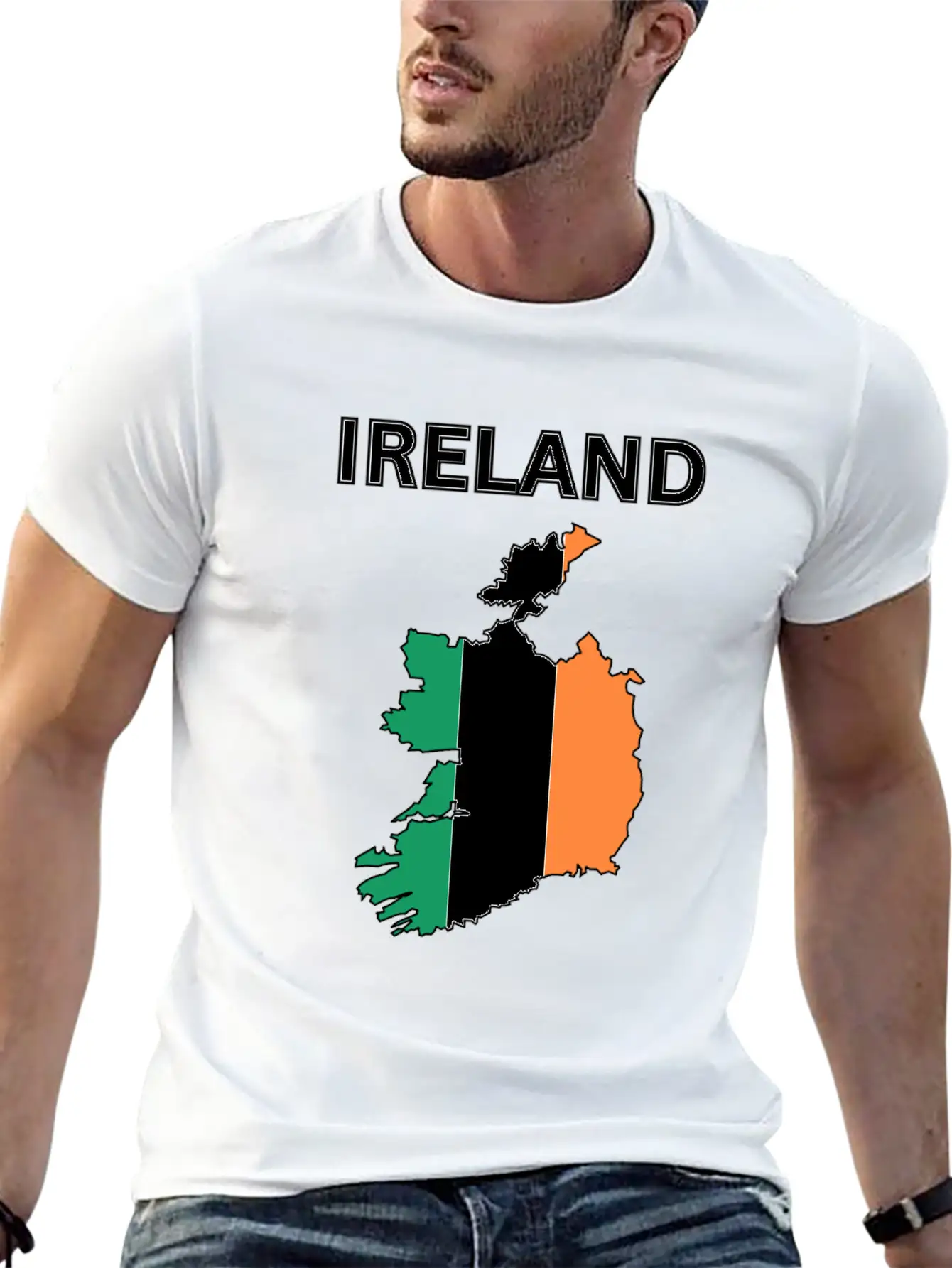 Ireland Flag Map Basic Graphic T-Shirt – Daily Comfort In Soft Cotton