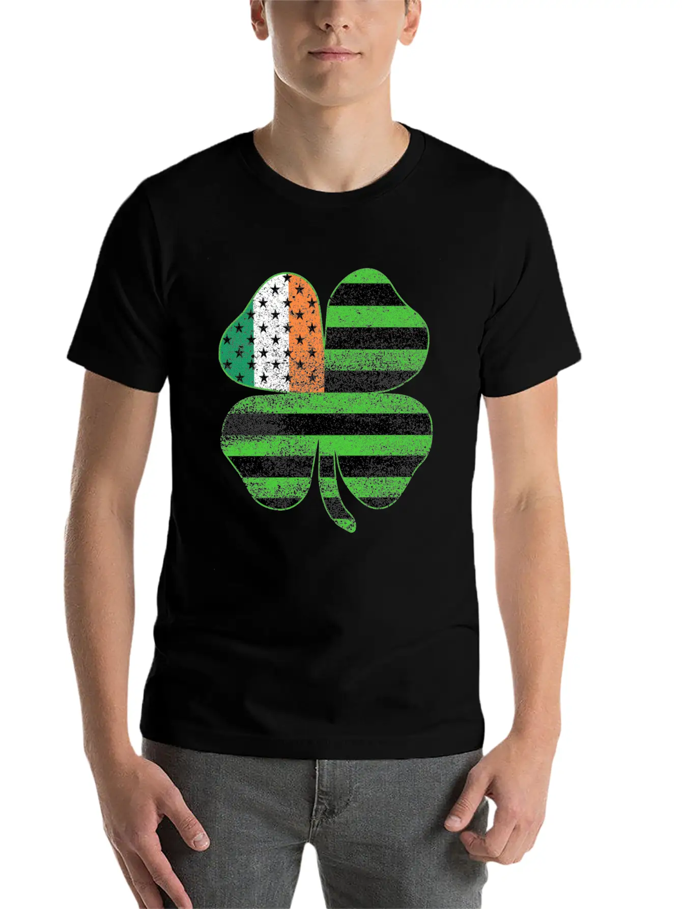 Irish American Flag Shamrock Clover St Patrick's Breathable Graphic T-Shirt – Perfect For Casual Days